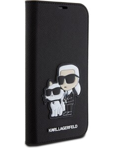 Apple iPhone 15 Pro Max Karl Lagerfeld PU Saffiano Karl and Choupette NFT Book pouzdro černá