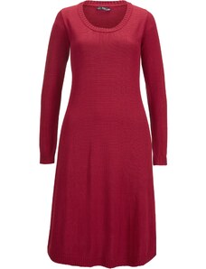 bonprix Pletené šaty v rozšiřujícím se střihu Červená