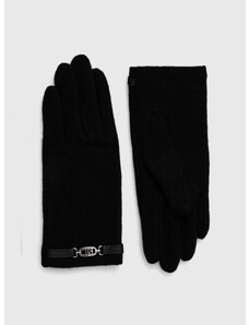 Vlněné rukavice Lauren Ralph Lauren černá barva