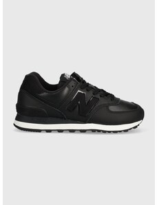 Kožené sneakers boty New Balance WL574IB2 černá barva