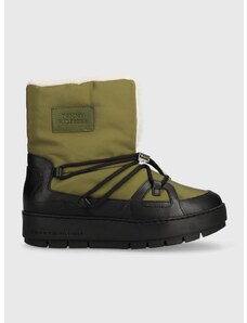 Sněhule Tommy Hilfiger TOMMY ESSENTIAL SNOWBOOT zelená barva, FW0FW07504