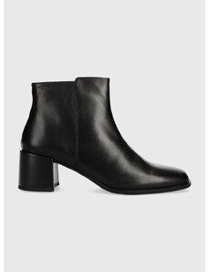 Kožené kotníkové boty Vagabond Shoemakers STINA dámské, černá barva, na podpatku, 5609.001.20