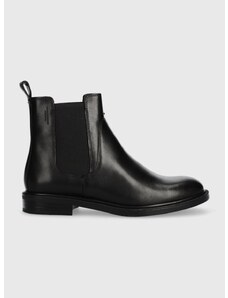 Kožené kotníkové boty Vagabond Shoemakers AMINA dámské, černá barva, na plochém podpatku, 5603.001.20