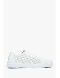 Natural Leather White Men's Sneakers for Summer Estro ER00112845