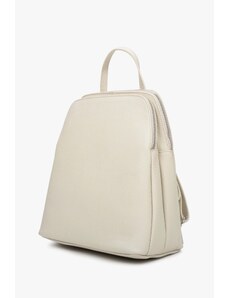 Light Beige Women's Backpack made of Genuine Leather Estro ER00111725