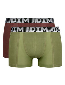 Pánské boxerky 2ks DIM COTTON 3D FLEX AIR BOXER 2x - DIM - green