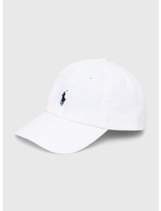 Bavlněná baseballová čepice Polo Ralph Lauren bílá barva, s aplikací, 710548524