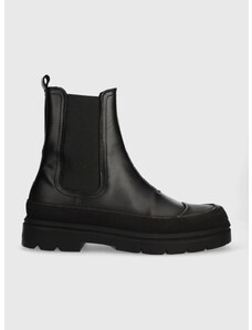 Kožené kotníkové boty Calvin Klein CHELSEA BOOT HIGH pánské, černá barva, HM0HM01215