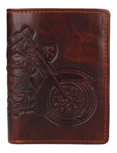 Lagen Pánská kožená peněženka 266-6401/M motorka - hnědá