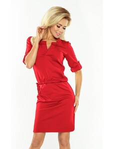 Numoco Červené šaty s límečkem