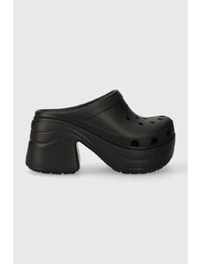 Pantofle Crocs Siren Clog dámské, černá barva, na podpatku, 208547