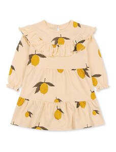Dětské bavlněné šaty Konges Sløjd žlutá barva, mini