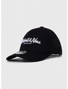 Čepice s vlněnou směsí Mitchell&Ness černá barva, s aplikací