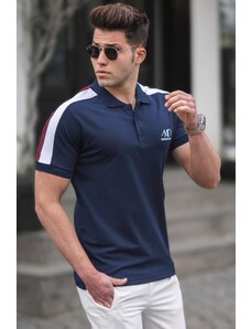 Madmext Navy Blue Polo Neck Men's T-Shirt 5215