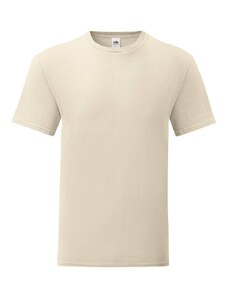 Beige men's t-shirt with combed cotton Iconic sleeve Fruit of the Loom