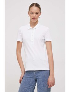 Tričko Lacoste dámské, bílá barva, s límečkem, PF5462-001