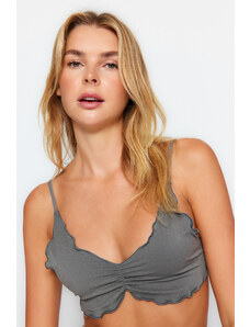 Trendyol Gray Seamless/Seamless Capless Bralette Knitted Bra