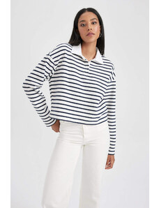 DEFACTO Regular Fit Striped Long Sleeve Sweatshirt