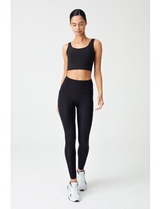 LOS OJOS Black High Waist Double Pocket Sports Leggings Mono