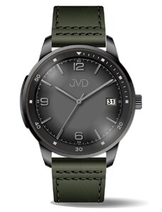 JVD Pánské voděodolné ocelové hodinky se zeleným řemínkem JVD JC417.5