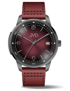 JVD Pánské voděodolné ocelové hodinky s červeným řemínkem JVD JC417.2