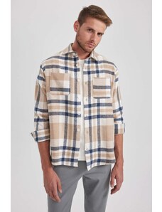 DEFACTO Relax Fit Plaid Long Sleeve Shirt