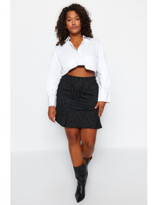 Trendyol Curve Black Striped Mini Knitted Skirt