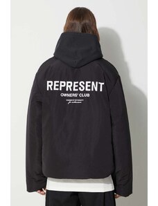 Bunda Represent Owners Club Wadded Jacket pánská, černá barva, zimní