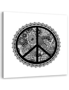 Gario Obraz na plátně Černobílý znak míru - Andrea Haase Rozměry: 30 x 30 cm