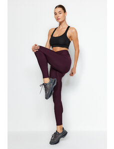 Trendyol Dark Plum Recovery Full Length Knitted Sports Tights