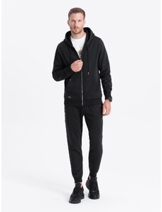 Ombre Clothing Pánská tepláková souprava mikina na zip + kalhoty - černá V1 Z63