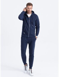 Ombre Clothing Pánská tepláková souprava mikina na zip + kalhoty - tmavě modrá V4 Z63