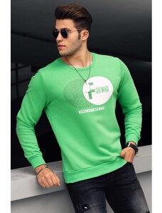 Madmext Green Printed Crewneck Sweatshirt 4756