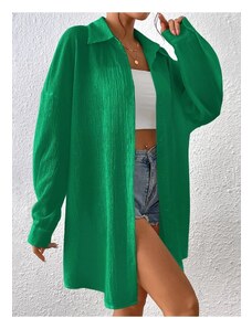 Know Women's Green Oversized Long Shirt