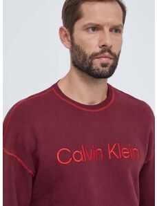 Bavlněná mikina Calvin Klein Underwear vínová barva, s potiskem