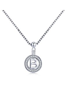 GRACE Silver Jewellery Stříbrný náhrdelník písmeno B - stříbro 925/1000
