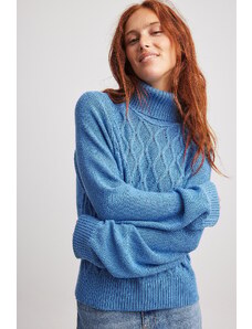 NA-KD Turtle Neck Knitted Cable Sweater
