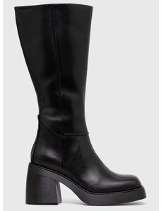 Kožené kozačky Vagabond Shoemakers BROOKE dámské, černá barva, na podpatku, 5644.101.20