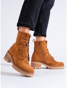 Shelvt brown tied ankle boots