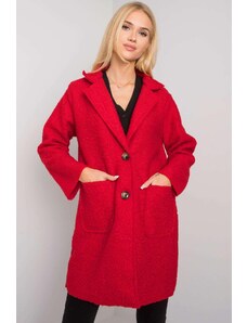 MladaModa Dámský kabát Polli s kapsami červený