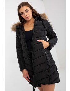MladaModa Zimní bunda s odepínatelnou kožešinkou model 78118 černá