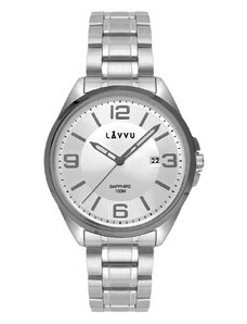 LAVVU Pánské hodinky se safírovým sklem HERNING Grey LWM0097