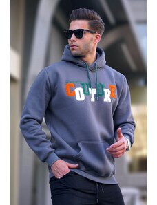 Madmext Smoked Hooded Embroidered Sweatshirt 6029