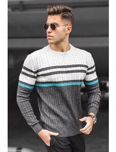 Madmext Gray Crew Neck Sweater 5197