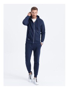 Ombre Clothing Pánská souprava mikina bez knoflíků + kalhoty V4 Z63 tmavě modrá