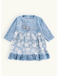 MODOVO Dětské elegantní šaty KVĚTINKA světle modré