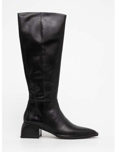 Kožené kozačky Vagabond Shoemakers VIVIAN dámské, černá barva, na podpatku, 5453.101.20