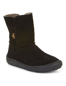 Zimní kozačky Froddo barefoot tex suede BLACK dětské AW23