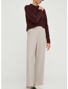 Kalhoty Marc O'Polo dámské, béžová barva, široké, high waist