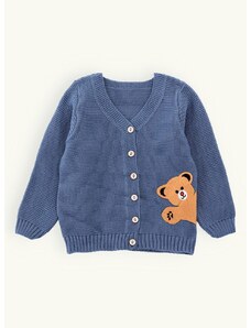 MODOVO Dětský svetr s medvídkem modrý